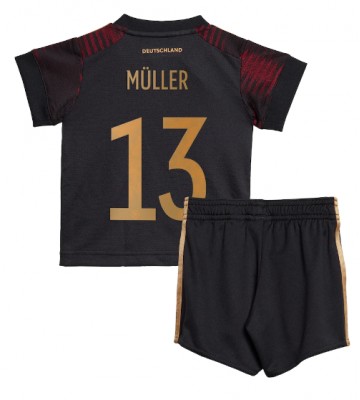 Germany Thomas Muller #13 Replica Away Stadium Kit for Kids World Cup 2022 Short Sleeve (+ pants)